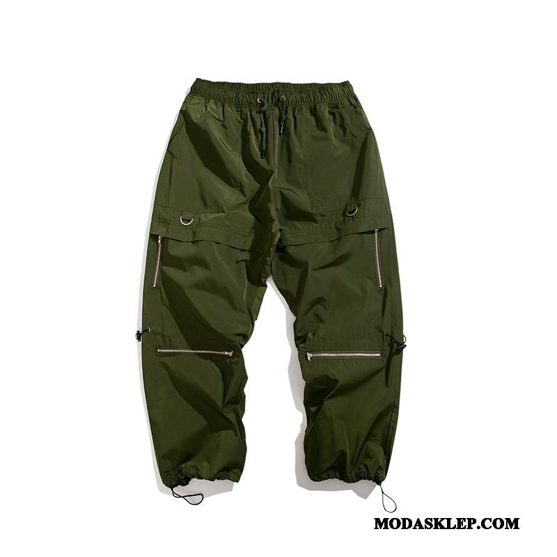 Męskie Spodnie Cargo Sprzedam Szerokie Slim Fit Dekoracja Casualowe Spodnie Tendencja Czysta Czarny