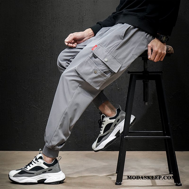 Męskie Spodnie Cargo Sprzedam Wiosna Slim Fit Casualowe Spodnie Nowy Męska Czarny