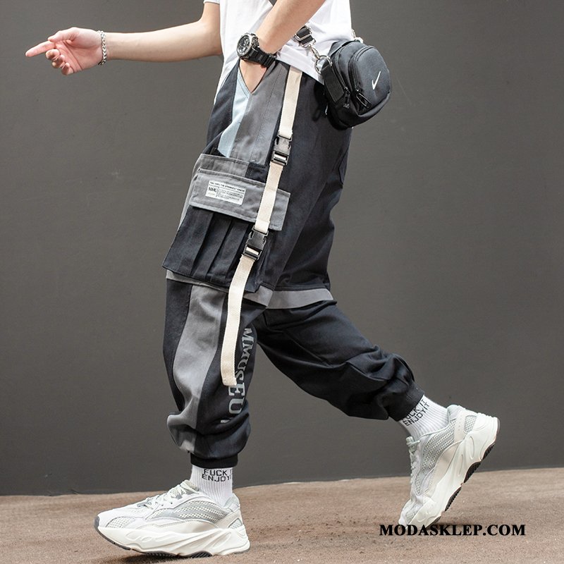 Męskie Spodnie Cargo Tanie Męska Hip-hop Szerokie Super Slim Fit Szary