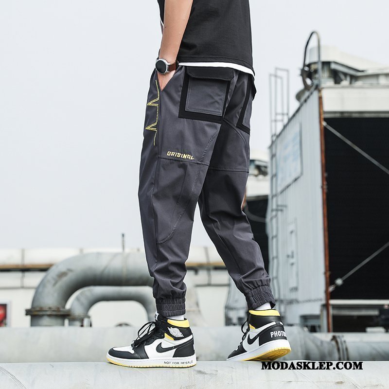 Męskie Spodnie Cargo Tanie Slim Fit Duży Rozmiar Casual Harlan Męska Szary Ciemno