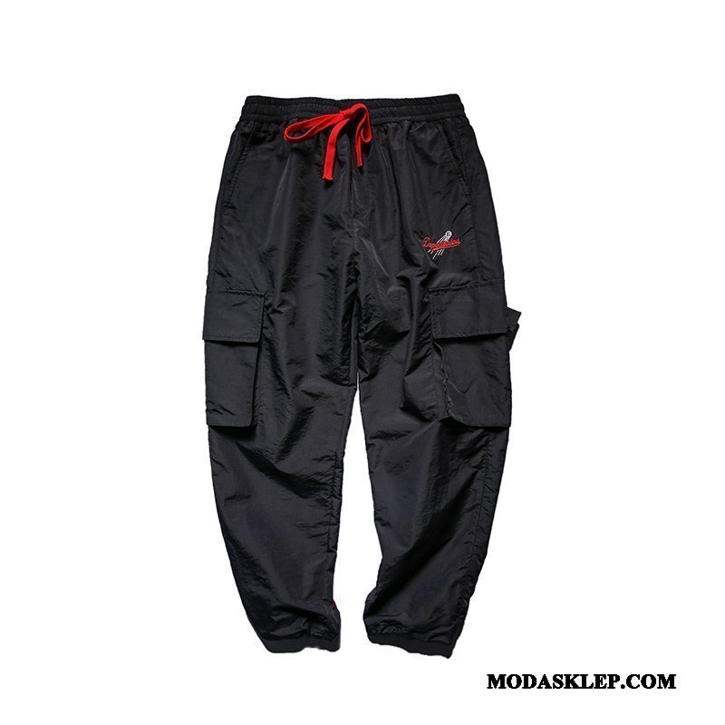 Męskie Spodnie Cargo Tanie Więcej Kieszeni Męska Mały Szerokie Slim Fit Czysta Zielony