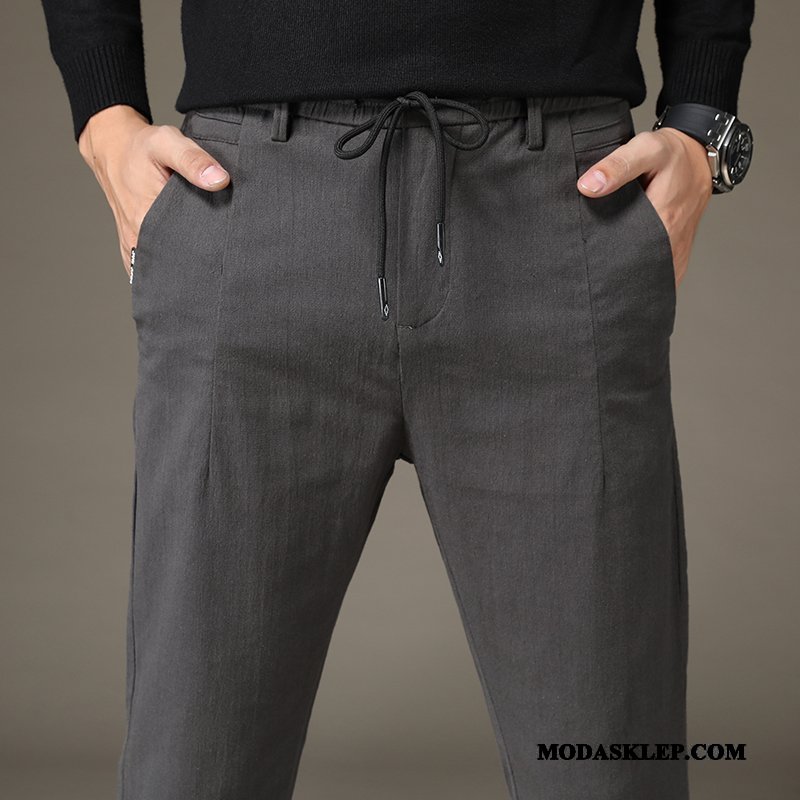 Męskie Spodnie Kupię Nowy Slim Fit Męska Casualowe Spodnie Jesień Czarny