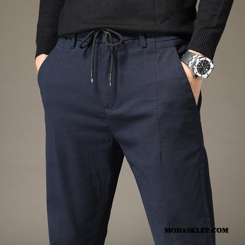 Męskie Spodnie Kupię Nowy Slim Fit Męska Casualowe Spodnie Jesień Czarny