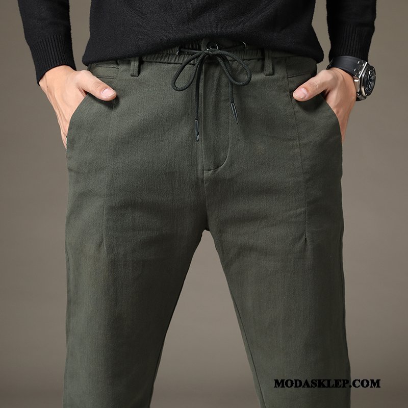 Męskie Spodnie Kupię Nowy Slim Fit Męska Casualowe Spodnie Jesień Czarny
