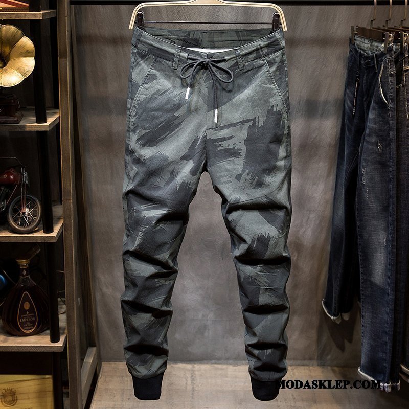 Męskie Spodnie Na Sprzedaż Męska Harlan Slim Fit Tendencja 2019 Kamuflaż Czarny