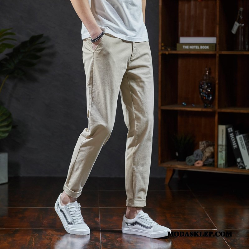 Męskie Spodnie Sprzedam Slim Fit Męska Proste Wiosna Tendencja Szary