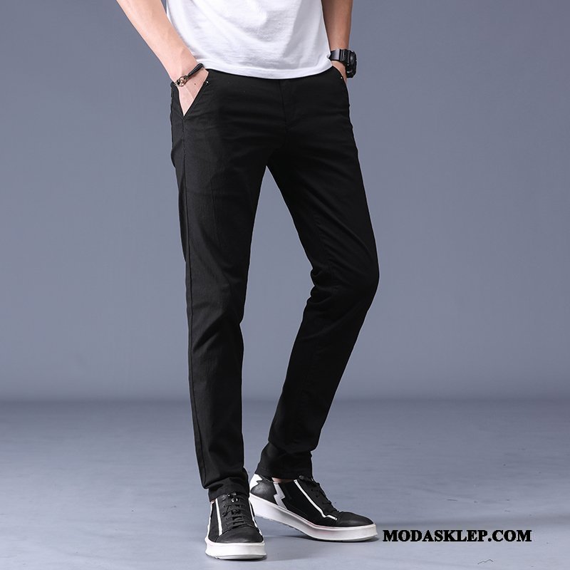 Męskie Spodnie Tanie Casualowe Spodnie Slim Fit Proste Jesień Szerokie Khaki Czarny