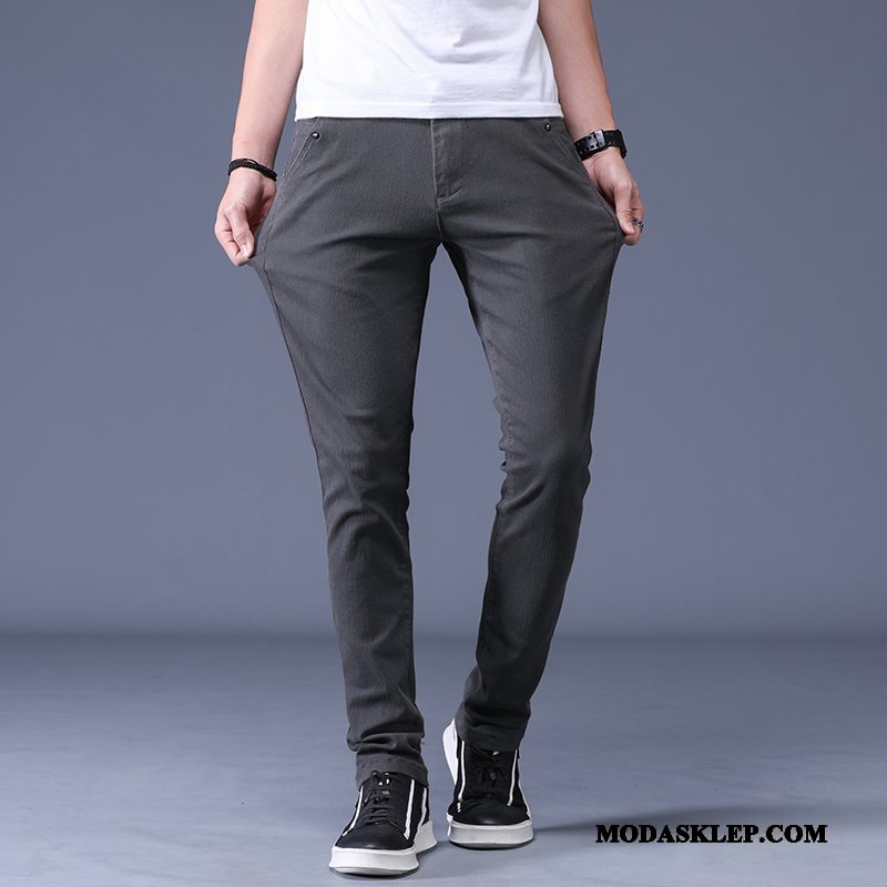 Męskie Spodnie Tanie Casualowe Spodnie Slim Fit Proste Jesień Szerokie Khaki Czarny