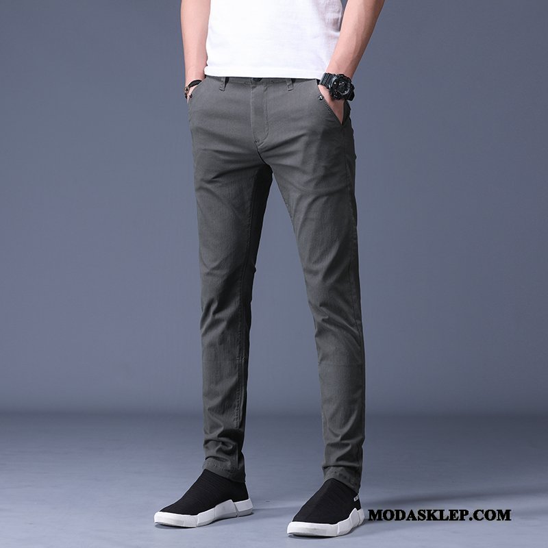 Męskie Spodnie Tanie Casualowe Spodnie Slim Fit Proste Jesień Szerokie Khaki Czarny