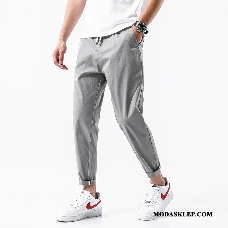 Męskie Spodnie Tanie Cienkie Harlan Szerokie Casual Męska Khaki Jasny
