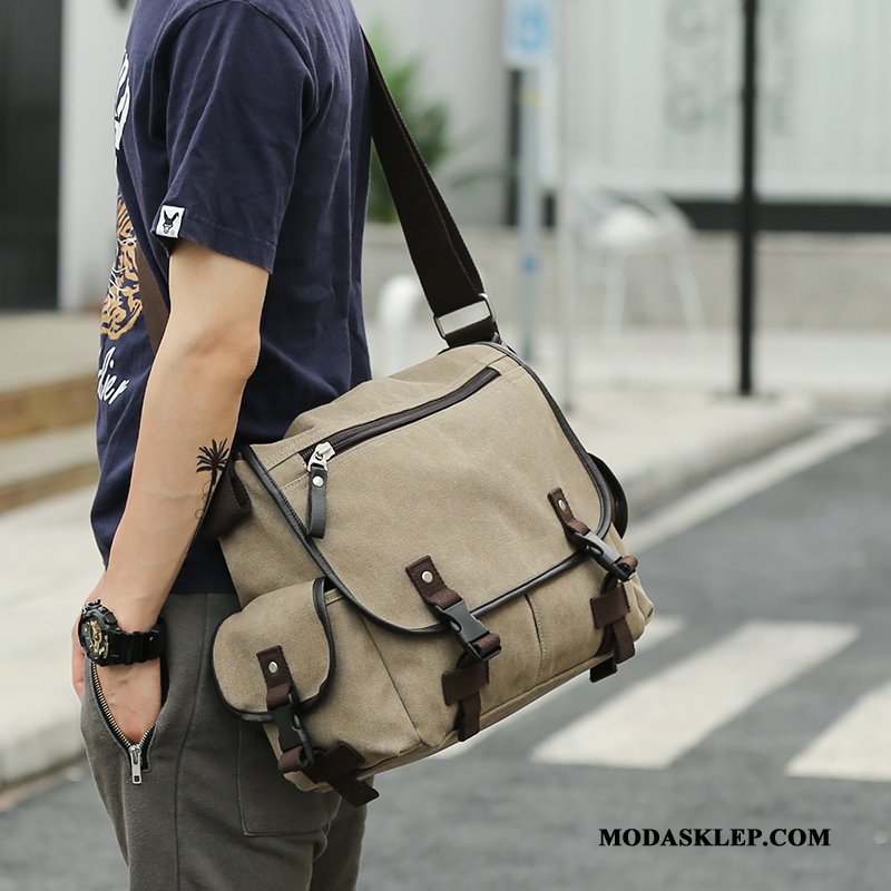 Męskie Torby Na Ramię Sklep Męska Torba Na Ramię Casual Podróż Outdoor Khaki