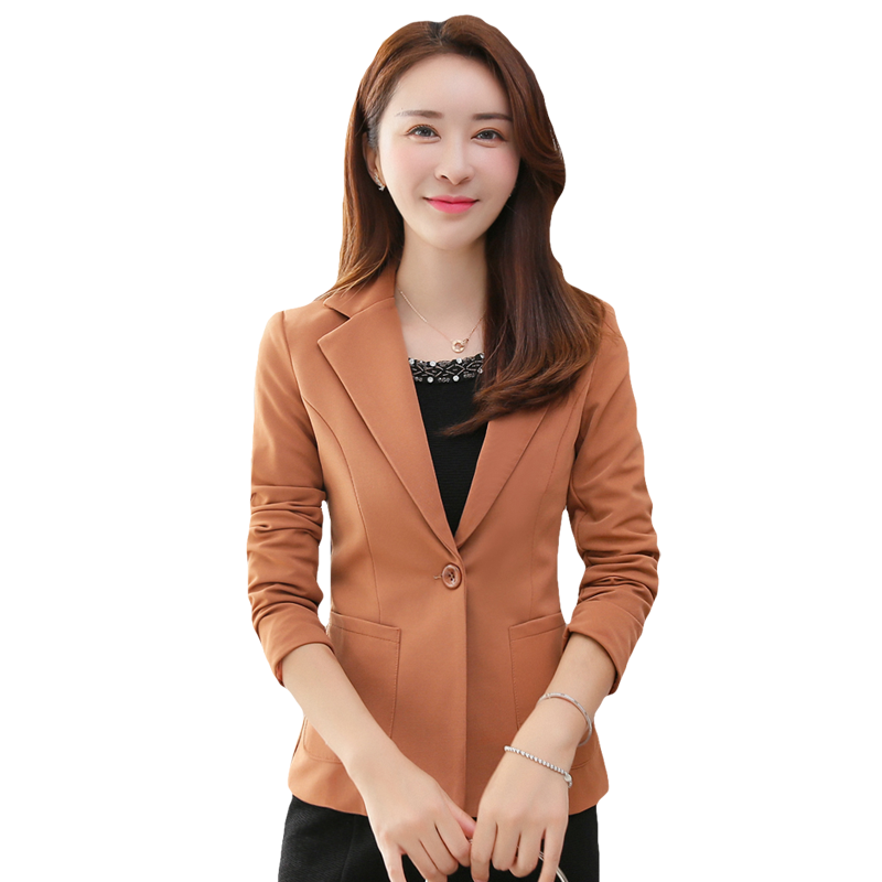 Damskie Blazer Oferta Blezer Nowy Damska Topy Slim Fit Karmel