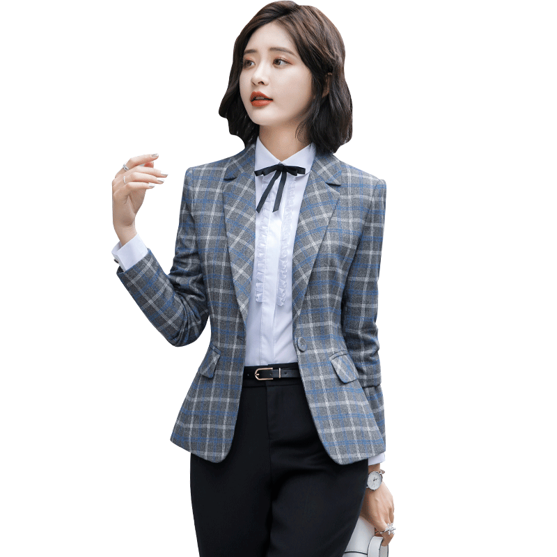 Damskie Blazer Oferta Nowy Marynarka Damska Casual Garnitur Szary Czerwony