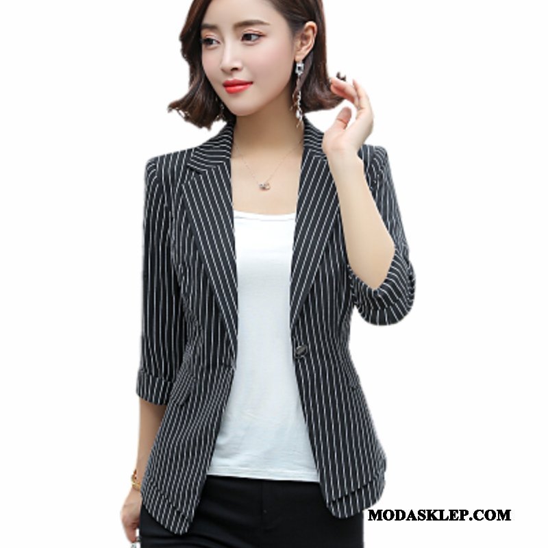 Damskie Blazer Online Nowy Damska Garnitur Cienkie Krótki Szary