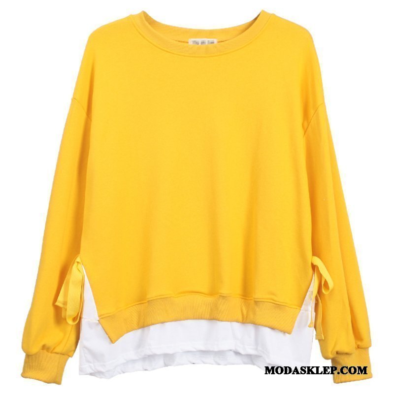 Damskie Bluza Z Kapturem Dyskont Bluzy Z Kapturem Pullover Wiosna Damska Nowy Żółty