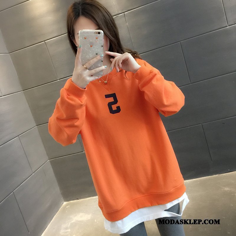 Damskie Bluza Z Kapturem Kupię Wiosna Szerokie Płaszcz 2019 Bluzy Z Kapturem Oranż Żółty