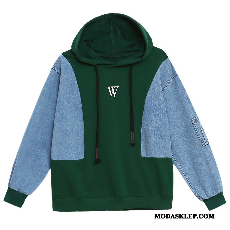 Damskie Bluza Z Kapturem Online Krótki Nowy Szerokie Płaszcz Pullover Zielony