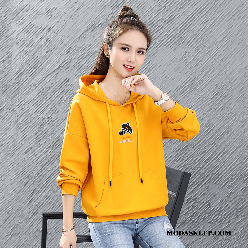Damskie Bluza Z Kapturem Online Mały Bluzy Z Kapturem Damska Nowy Bawełna Żółty