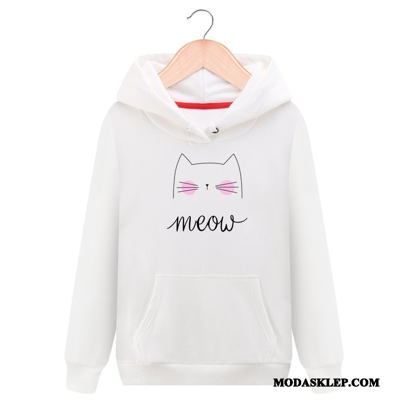 Damskie Bluza Z Kapturem Sklep Bluzy Z Kapturem Jesień Płaszcz Drukowana Wiosna Biały