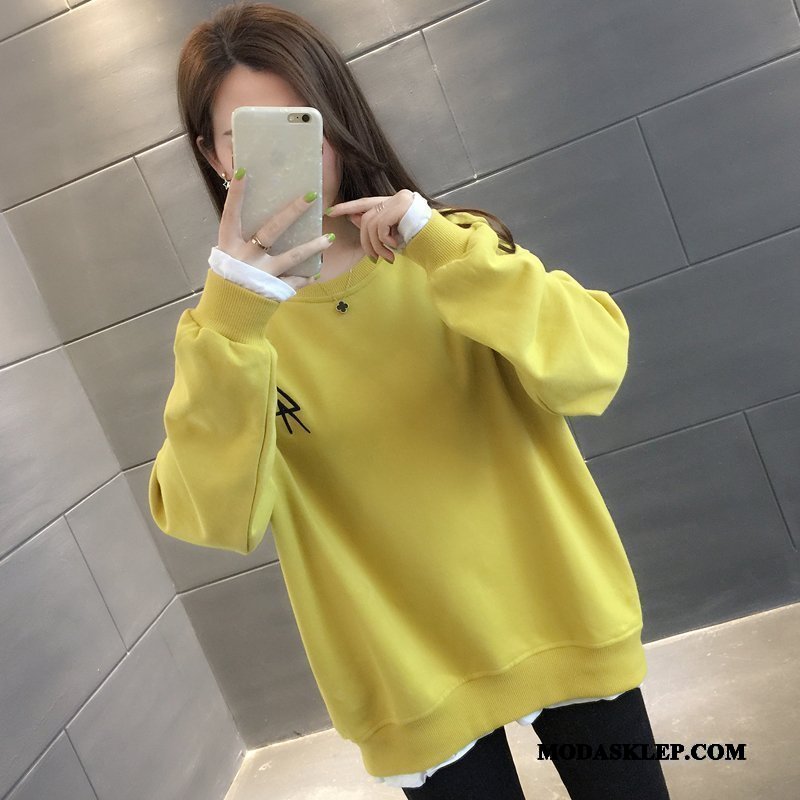 Damskie Bluza Z Kapturem Sklep Nowy Tendencja Pullover Wiosna Super Żółty
