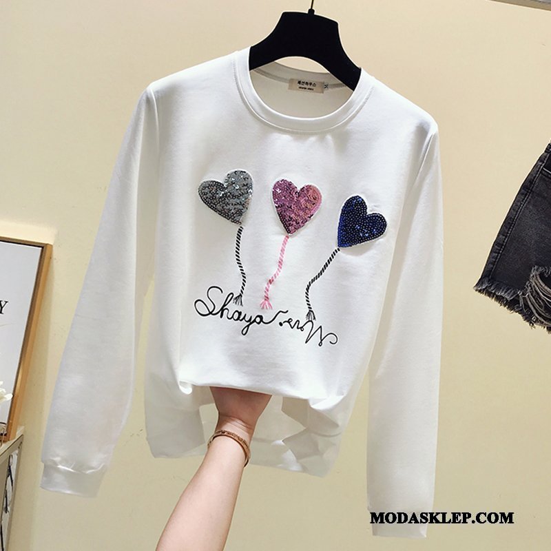 Damskie Bluza Z Kapturem Sprzedam College Wysoki Damska Bluzy Z Kapturem Podkoszulek Biały