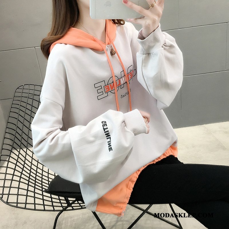 Damskie Bluza Z Kapturem Tanie Nowy Tendencja Bluzy Z Kapturem Topy Cienkie Beżowy Biały