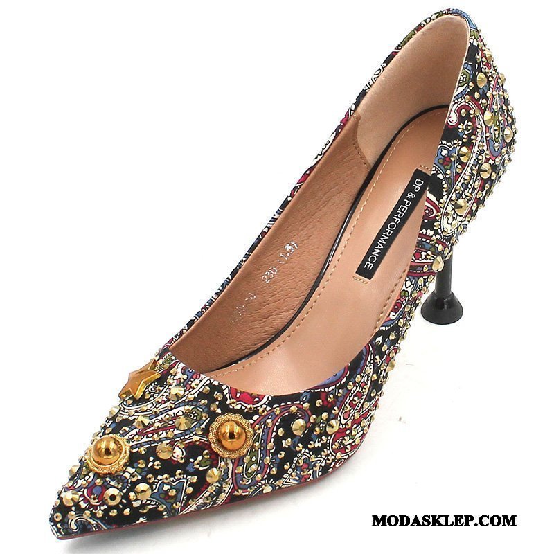 Damskie Buty Na Obcasie Oferta Wiosna Cienkim Obcasie Pojedyncze Buty Wszystko Pasuje 2019 Czerwony