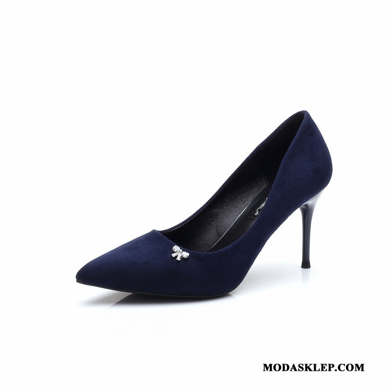 Damskie Buty Na Obcasie Sklep Pojedyncze Buty Modne Rhinestone Damska Wiosna Niebieski Jasny