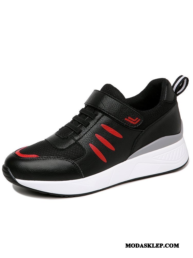 Damskie Buty Sportowe Sklep Casual Trampki Wiosna Wszystko Pasuje Prawdziwa Skóra Czarny Czerwony
