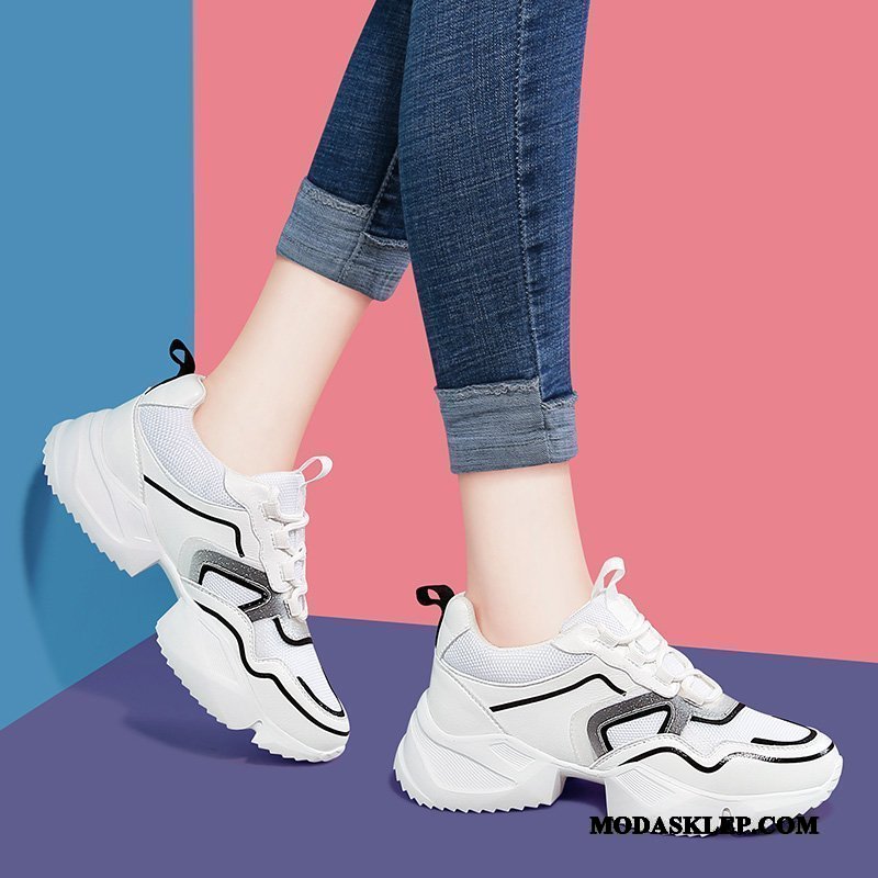 Damskie Buty Sportowe Tanie Wiosna Wszystko Pasuje 2019 Super Damska Biały Czarny