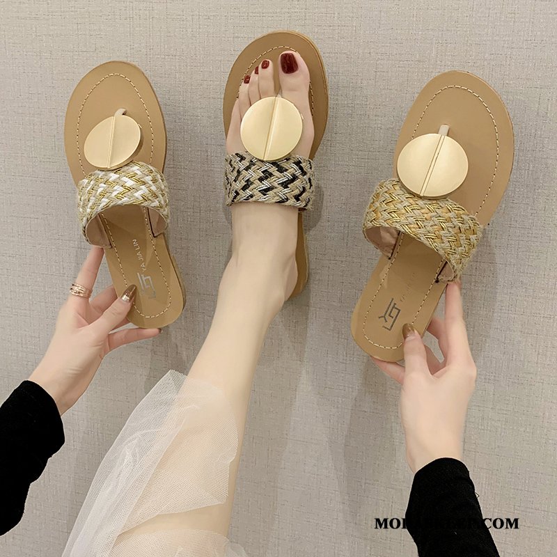 Damskie Japonki Dyskont Buty Lato Damska Tendencja Student Czarny