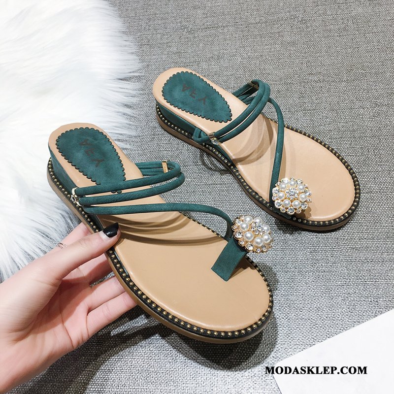 Damskie Japonki Oferta Wedge Tendencja Wszystko Pasuje Lato Moda Czerwony Zielony