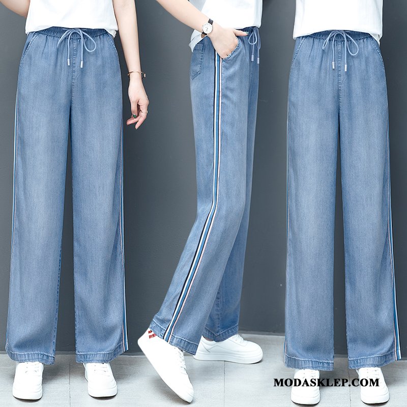 Damskie Jeansy Kup Cienkie Tendencja Lodowy Jedwab Lato Nowy Niebieski