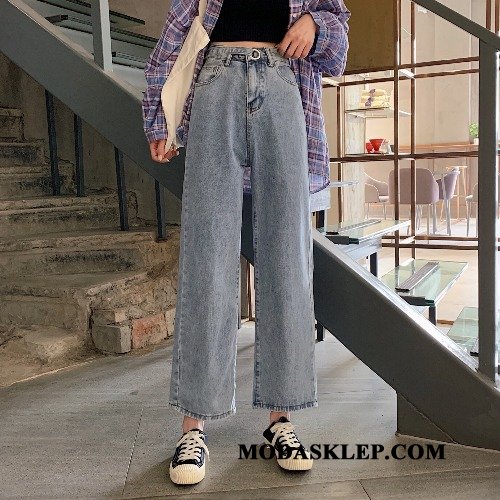 Damskie Jeansy Tanie Dżinsy Nowy Vintage Tendencja Szerokie Niebieski