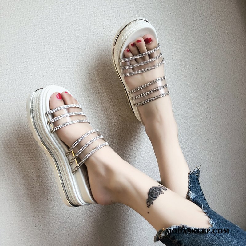 Damskie Kapcie Oferta Wedge Odzież Wierzchnia Platforma Moda Z Grubą Podeszwą Biały