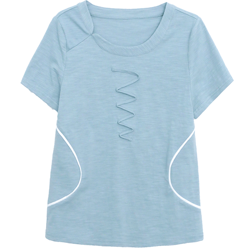 Damskie Koszulki Kup Casual Topy T-shirt 2019 Szerokie Lazurowy
