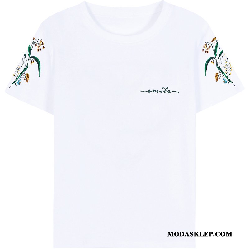 Damskie Koszulki Oferta Lato Tendencja T-shirt Nowy Topy Biały