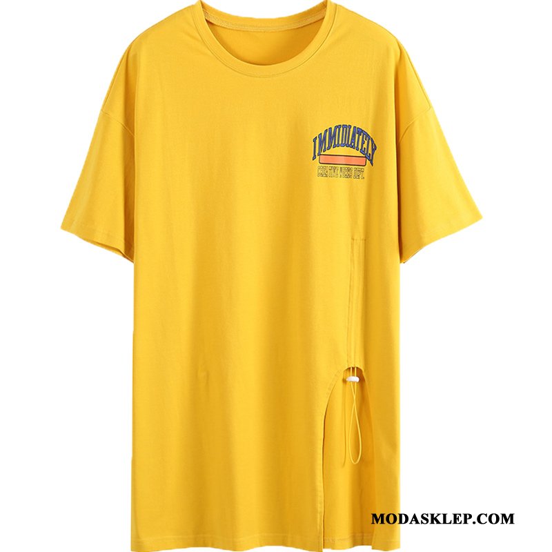 Damskie Koszulki Sklep T-shirt Szerokie Tendencja Damska Topy Żółty