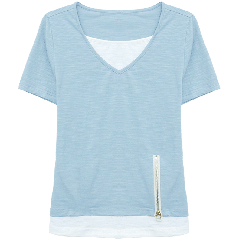 Damskie Koszulki Sprzedam Nowy Szerokie Krótki Rękaw T-shirt 2019 Lazurowy