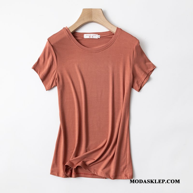 Damskie Koszulki Sprzedam T-shirt Lato Krótki Rękaw Podkoszulek Wiosna Karmel Czysta Biały