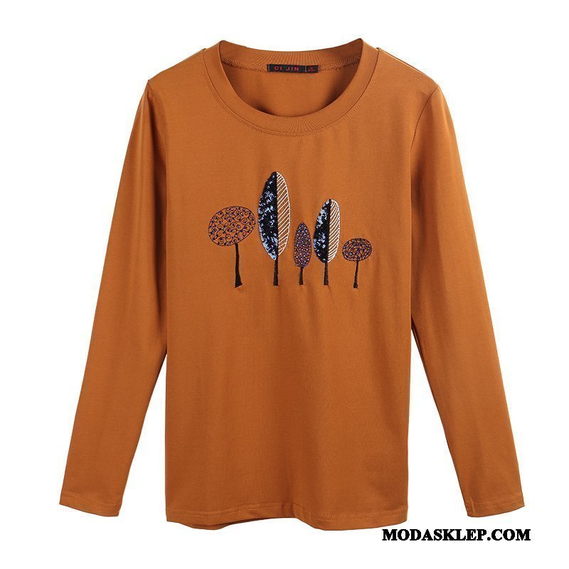 Damskie Koszulki Sprzedam Topy 2019 Slim Fit Damska T-shirt Z Długim Rękawem Jasny