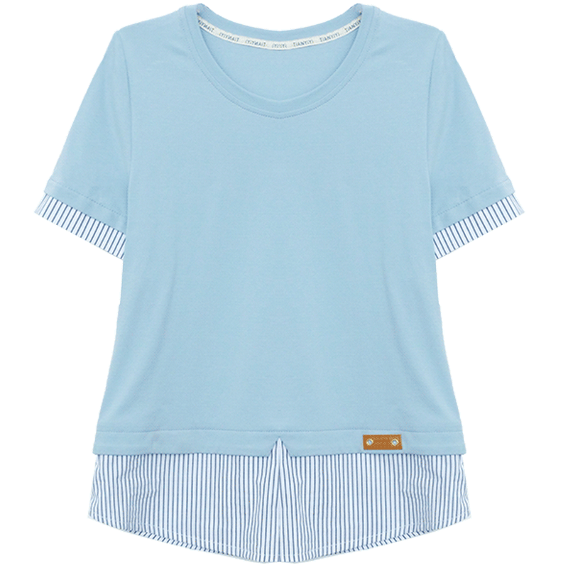 Damskie Koszulki Tanie T-shirt Szerokie Nowy Topy Krótki Rękaw Niebieski Szary