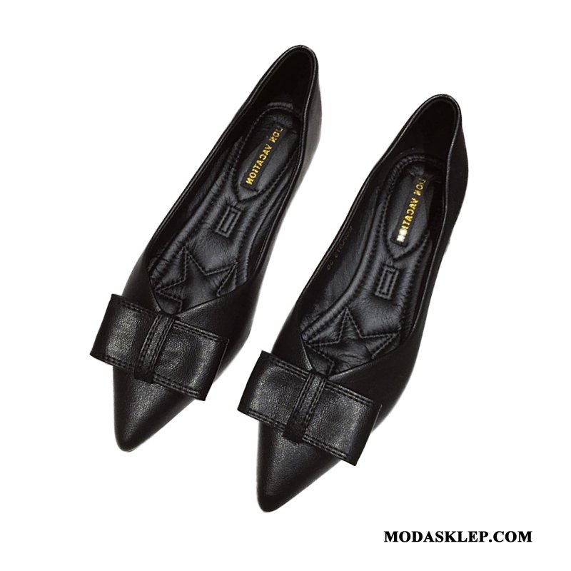 Damskie Mokasyny Kup Jesień Buty Wiosna Tendencja Slip On Czarny