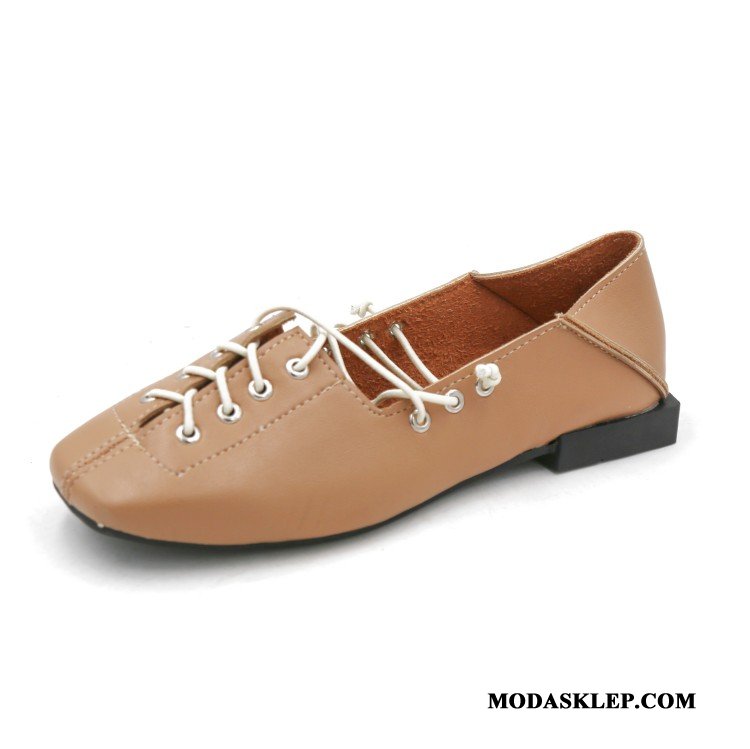 Damskie Mokasyny Tanie Wiosna Buty Pojedyncze Buty Tendencja 2019 Khaki Jasny