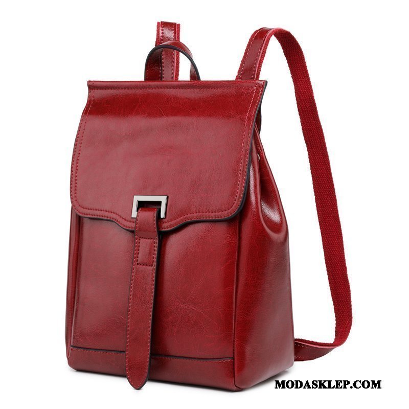 Damskie Plecak Oferta 2019 Moda Nowy Skóra Bydlęca Prawdziwa Skóra Burgund