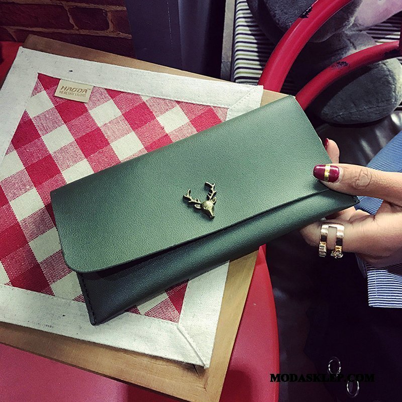 Damskie Portfele Oferta Składać Nowy Trendy Student Mały Zielony