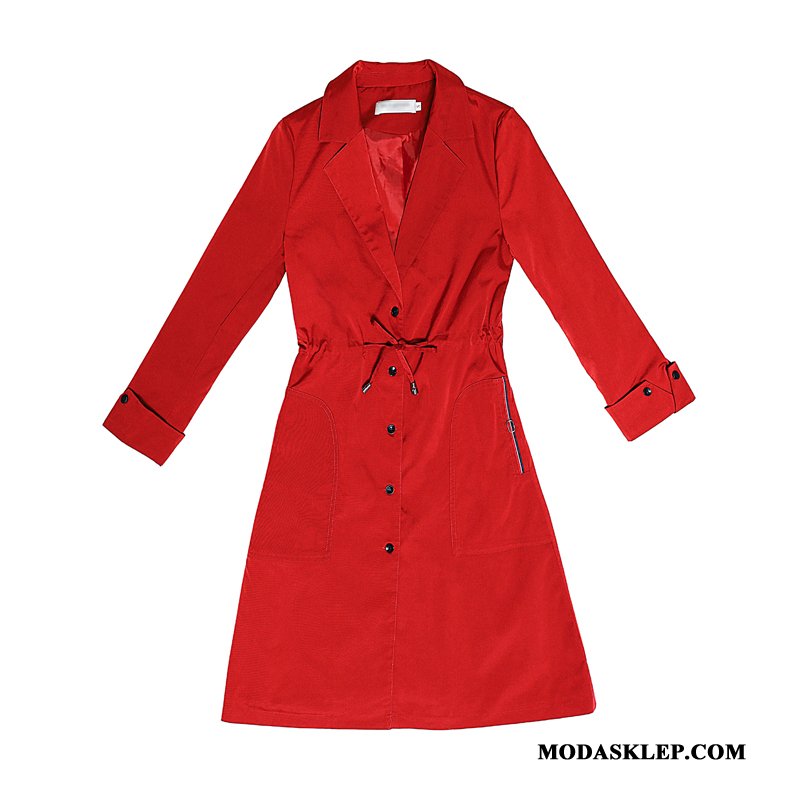Damskie Prochowiec Oferta 2019 Nowy Garnitury Moda Wiosna Burgund