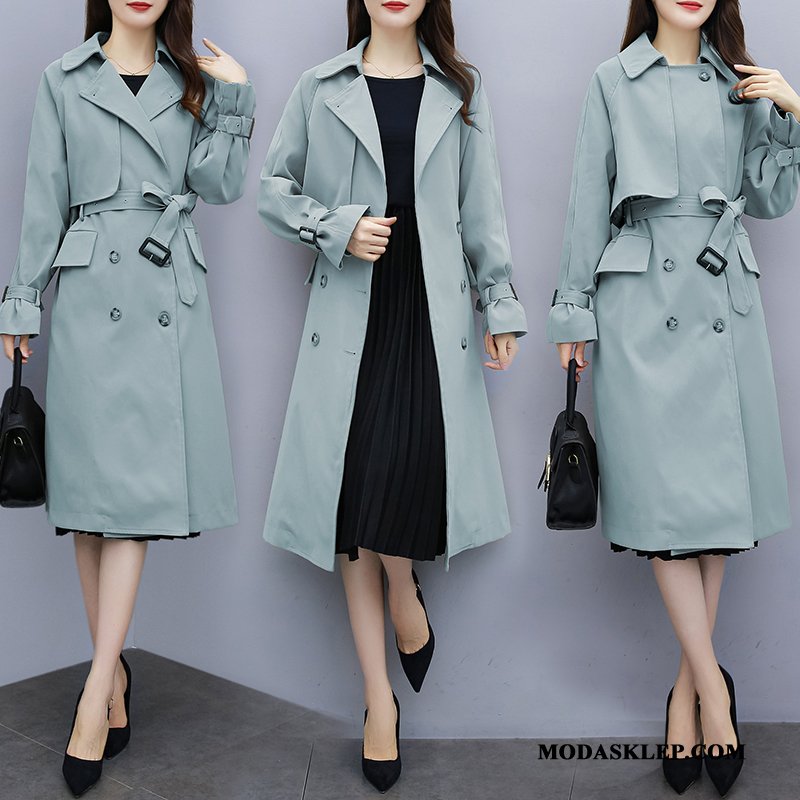 Damskie Prochowiec Tanie Moda Wygodne Tendencja Eleganckie Jesień Niebieski
