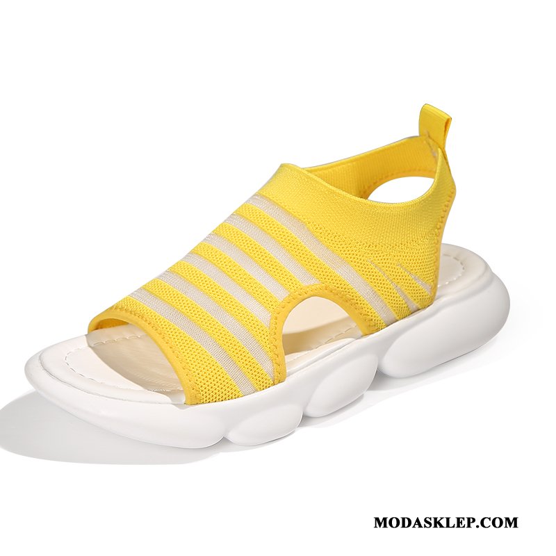 Damskie Sandały Sklep Super Płaskie Wszystko Pasuje Casual Buty Czerwony Żółty