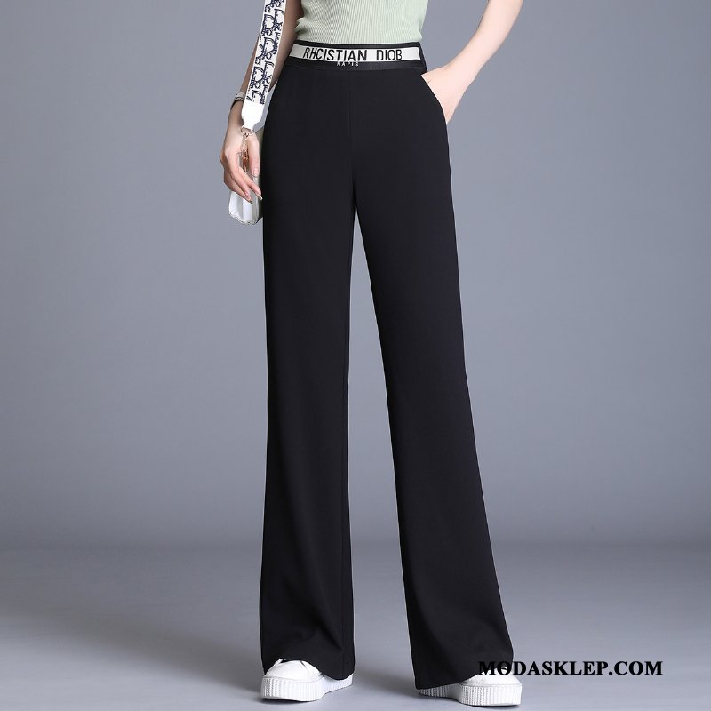 Damskie Spodnie Kup Flare Wysoki Stan Casual Moda Jesień Czarny